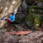 Hugo Parmentier en forme à Bleau: « Gecko » assis, 8B+ dans la poche