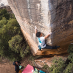 Ryuichi Murai répète le highball « Livin’ Large » 8C+ à Rocklands